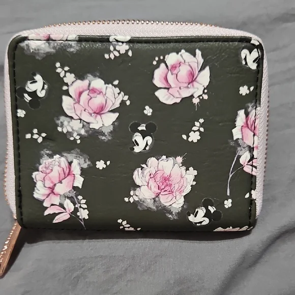 Loungefly Disney Floral Wallet - Black and Pink - Picture 2 of 5